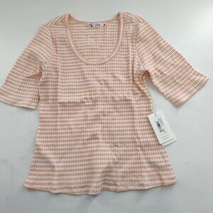 Carve Designs Women's Striped Short Sleeve Ribbed Shirt Size L  P#89@CMK